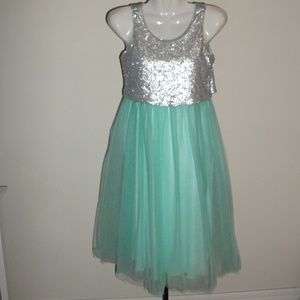 Emerald Sundae Mint and Sliver Dress Size:16